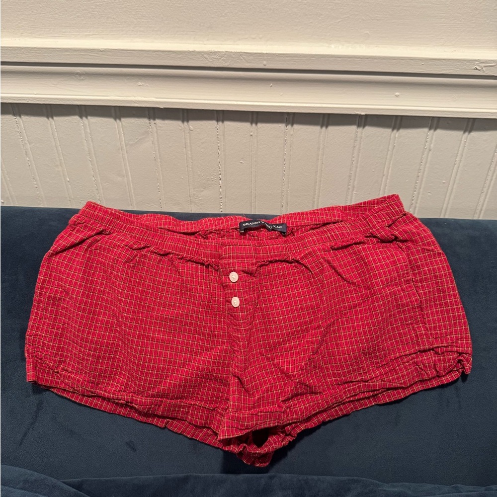 Brandy Melville Red Pajama Shorts